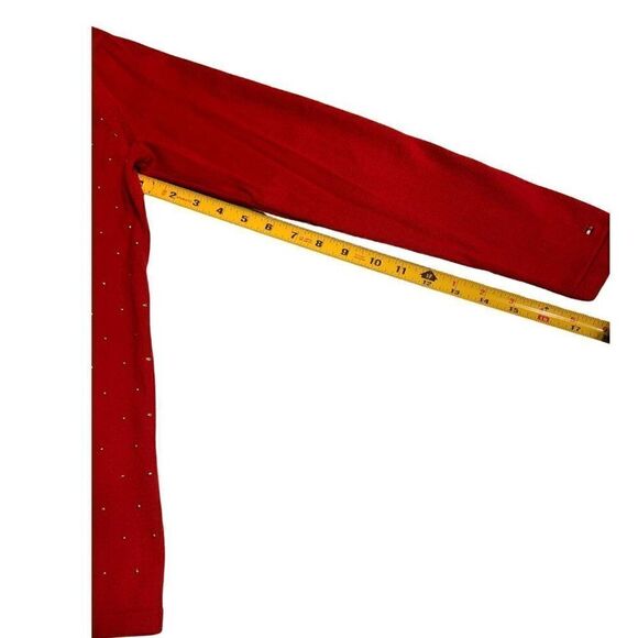 Tommy Hilfiger Women's Red V-Neck Beaded Pullover Sweater Size S/P‎ - Picture 5 of 6